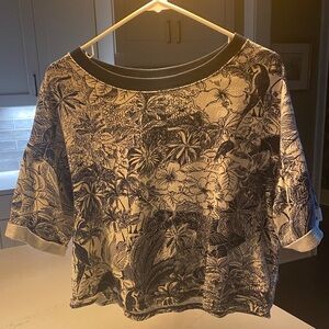 Old Navy Navy and Cream Floral Sweatshirt